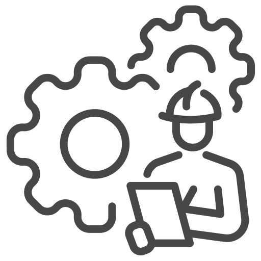 Construction automation robot icon