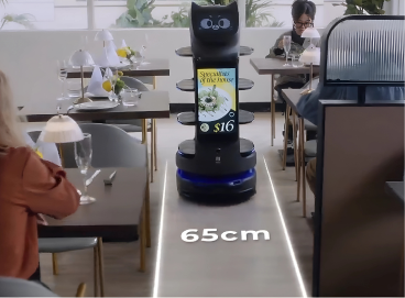 Intelligent robot waiter offering contactless food delivery