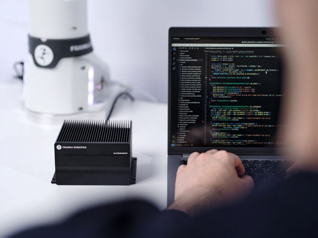 Mobile FR3 Duo showcasing collaborative robotics in action