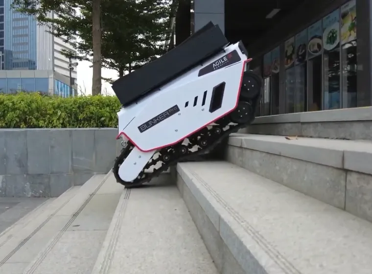 Top view of AgileX Bunker Pro mobile robot