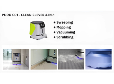 Pudu CC1 Pro robot performing smart floor cleaning task