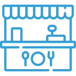 Pudu T300 robot serving food items in food court spaces